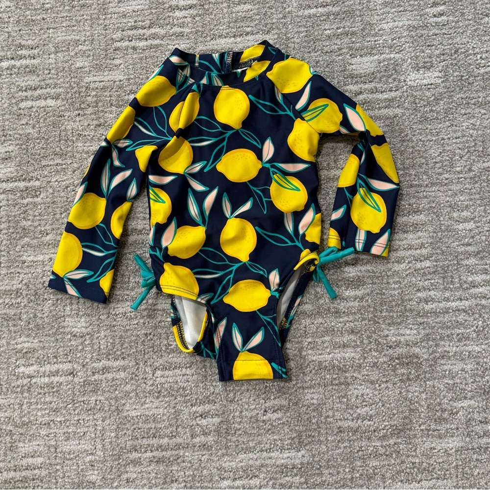 Cat & Jack Kids Swim One Piece - Navy and Yellow